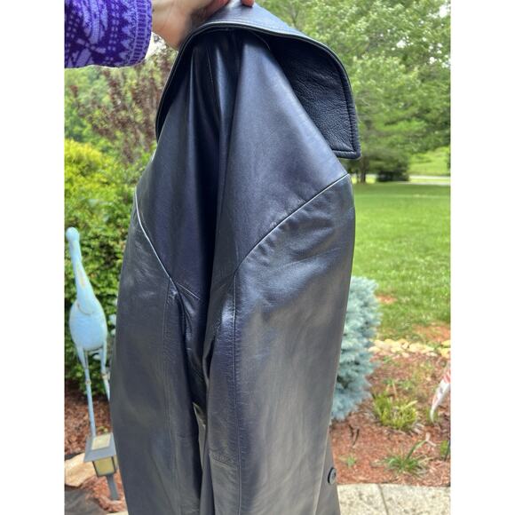 Express Buttery Soft Leather Double Breasted Trench Coat Women’s Small - Picture 10 of 11